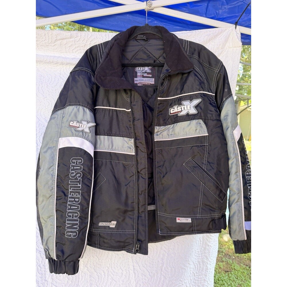 Castle X Platform Size Small Snowmobile Jacket Black Gray Racing Powersports